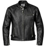 Front view showing BECK black horsehide motorcycle jacket, displayed flat for product detail