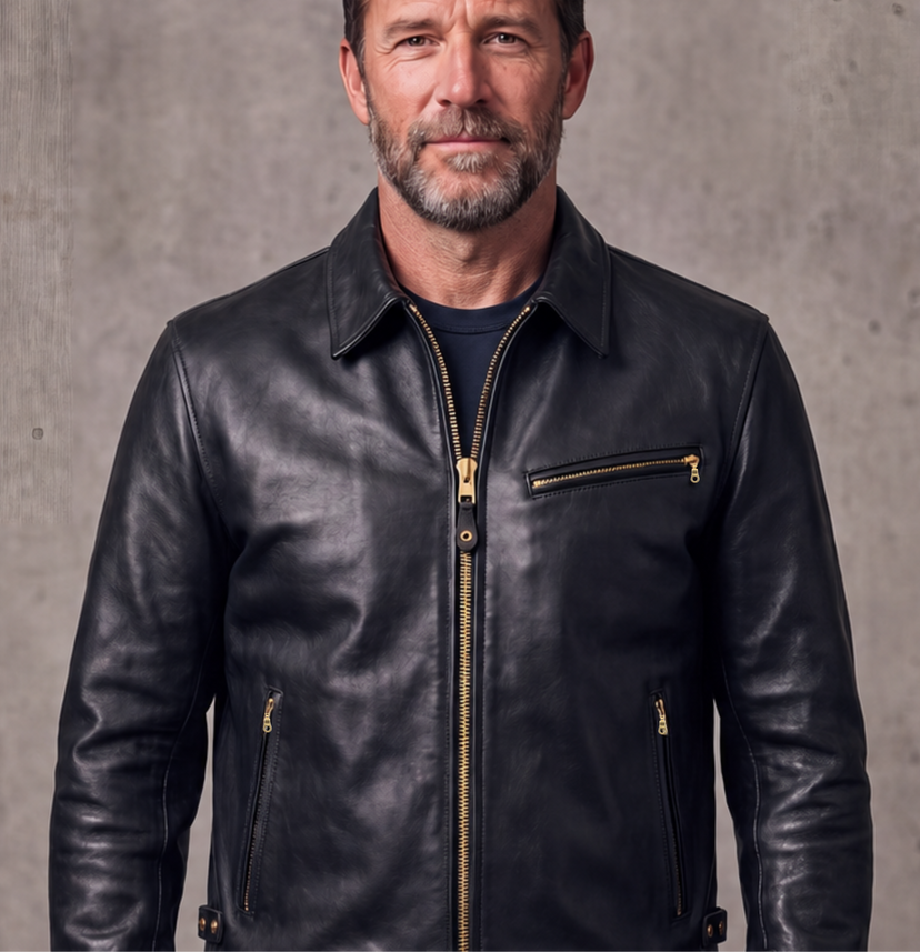 BECK® 777 Northeaster Flying Togs Black Genuine Horsehide Motorcycle Jacket