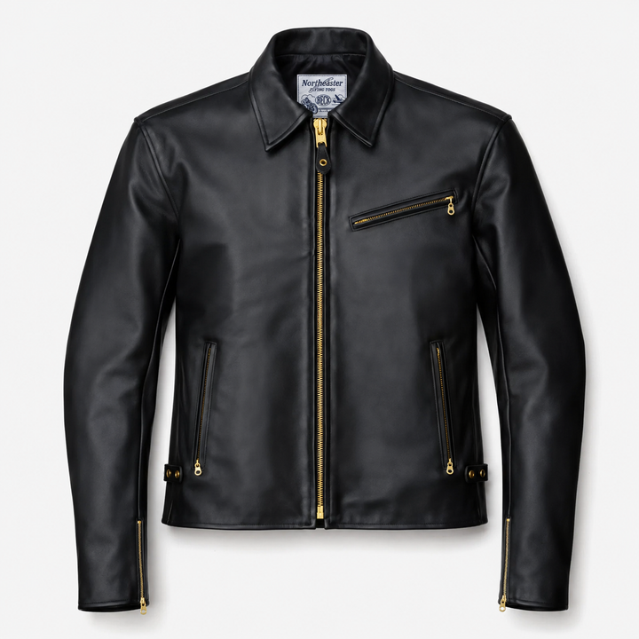 BECK® 777 Northeaster Flying Togs Black Genuine Horsehide Motorcycle Jacket