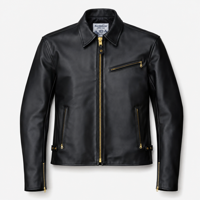 BECK® 777 Northeaster Flying Togs Black Genuine Horsehide Motorcycle Jacket