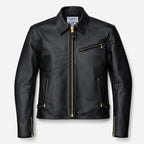 BECK® 777 Northeaster Flying Togs Black Genuine Horsehide Motorcycle Jacket front view showing the black horsehide