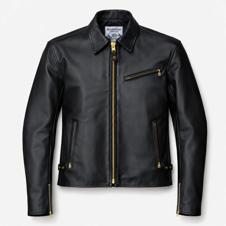 BECK® 777 Northeaster Flying Togs Black Genuine Horsehide Motorcycle Jacket