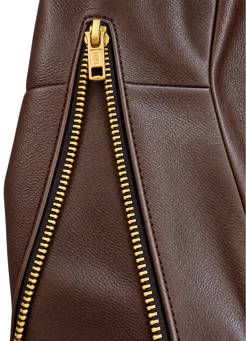 BECK® 999 Genuine Horsehide Leather Motorcycle Jacket - Chestnut Brown