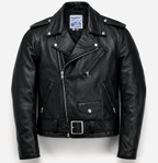 Black leather jacket on a white background