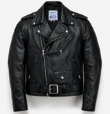 Black leather jacket on a white background