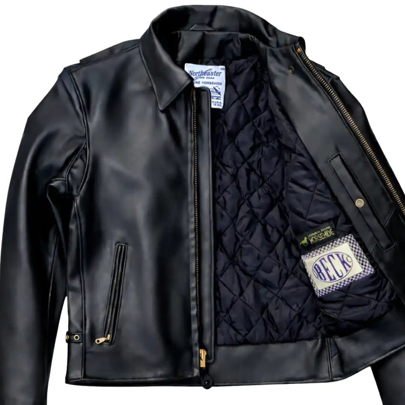 BECK® 777 Northeaster Flying Togs Black Genuine Horsehide Motorcycle Jacket
