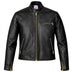 Front view showing BECK distressed horsehide leather motorcycle jacket, displayed flat for product detail