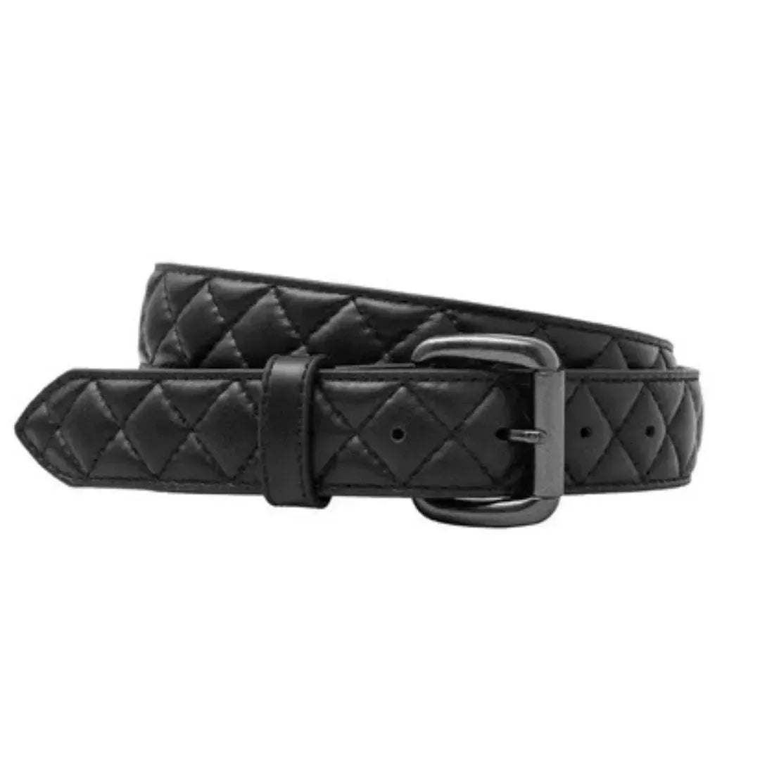 Diamond Stitched Cowhide Leather Belt 1.5 Inch | Biker Belt