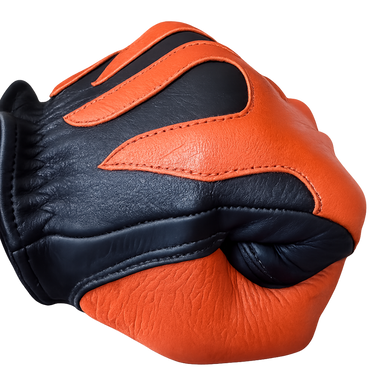 Legendary 'Spitfire' Black/Rust Deerskin Short Wrist Touchscreen Motorcycle Gloves