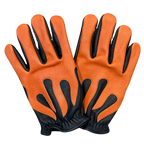 Legendary 'Spitfire' Black/Rust Deerskin Short Wrist Touchscreen Motorcycle Gloves