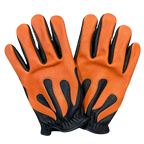 Spitfire Black/Rust Gloves in black deerskin made in USA, a motorcycle glove