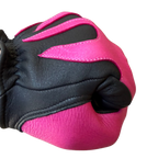 Legendary 'Spitfire' Black/Neon Pink Deerskin Short Wrist Touchscreen Motorcycle Gloves