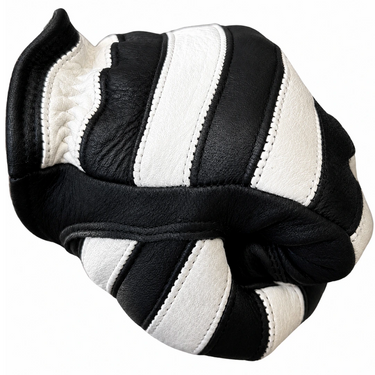 Jail Break Black/White Gloves in black deerskin made in USA, a motorcycle glove — view 2 of 4