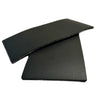 Blank black leather military name badge sized 2x4 inches, perfect for cu