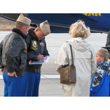 Blue Angels pilots wearing G-1 flight jackets signing autographs, made in USA