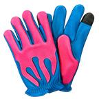 Spitfire Neon Blue/Pink Gloves in blue deerskin made in USA, a motorcycle glove