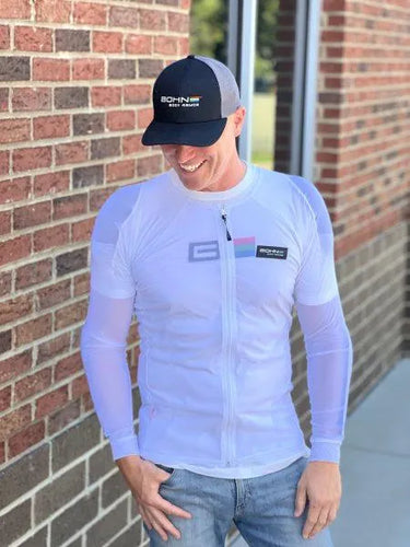 Bohn Men's Summer Mesh Riding Shirt Shell – White - Legendary USA