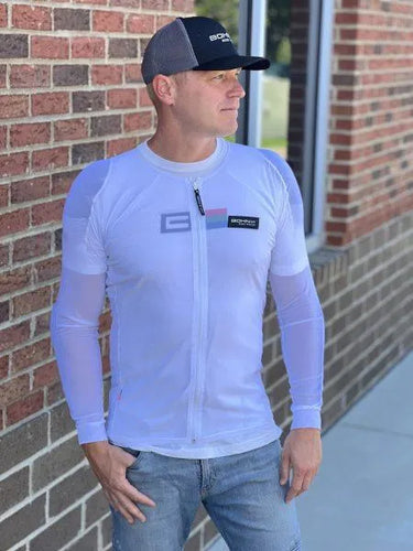 Bohn Men's Summer Mesh Riding Shirt Shell – White - Legendary USA