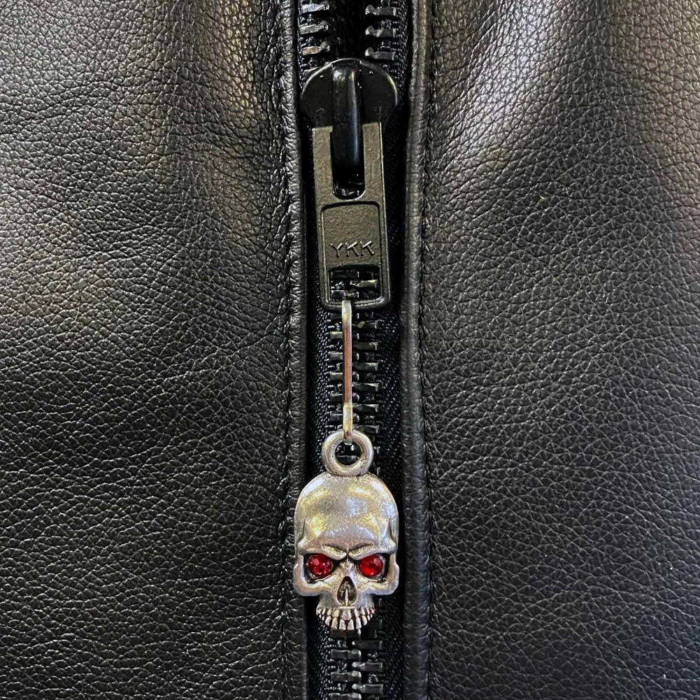 Bravo Bells - Skull Red Jewel Zipper Pull - Legendary USA