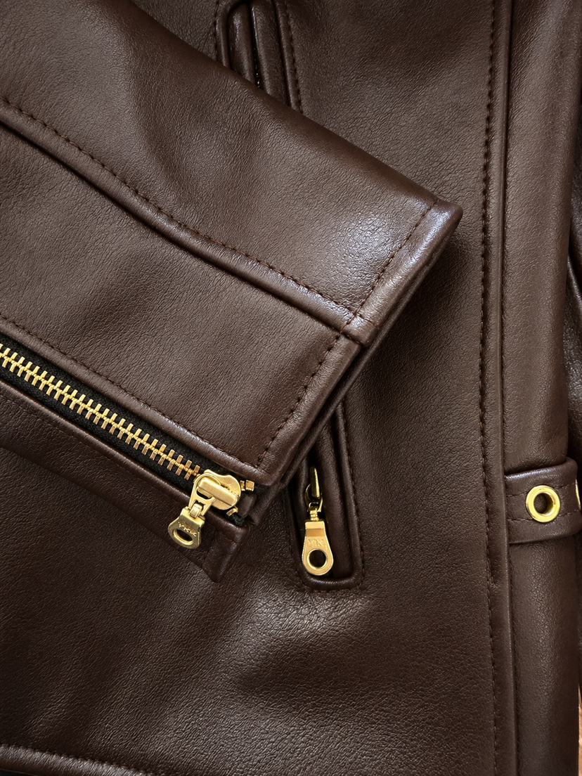 BECK® 732 Northeaster Flying Togs Brown Horsehide Motorcycle Jacket