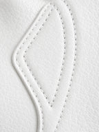 Close-up of the stitching and construction on the Cadbury White Touchscreen Gloves made in USA