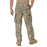 Alternate angle of Camo Combat Uniform Pants by Rothco, highlighting construction detail