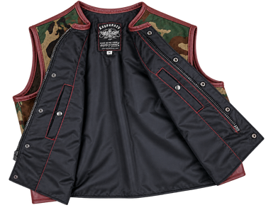 Size: 50  Camo Cordura & Leatrher Sample Vest Final Sale Ships Same Day
