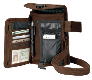 Side angle of Rothco canvas portfolio bag, with additional view from another angle