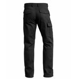Detail view of Rothco fleece lined canvas fleece tactical pants, with closer view of trim and finish