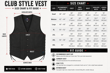 Legendary Club Style Men's Leather Motorcycle Vest