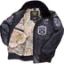 Interior of Cockpit USA Men's Bogard G-1 Jacket showing WWII escape map lining and multiple Cockpit USA labels