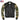 Front view of Cockpit USA Hot Stuff Women’s Bomber Jacket featuring camo mesh sleeves and black lambskin body