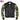 Front view of Cockpit USA Hot Stuff Women’s Bomber Jacket featuring camo mesh sleeves and black lambskin body