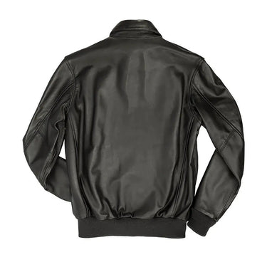 Back view of the Lightweight A-2 Jacket showing ribbed hem and bi-swing back for mobility