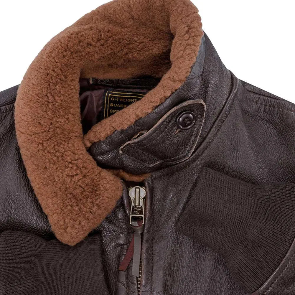 Cockpit USA Men's 100 Mission G-1 Aviator Leather Flight Jacket