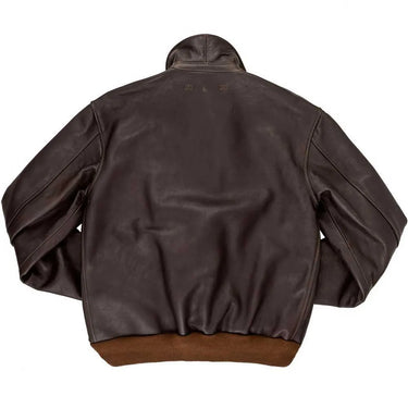 Back view of Cockpit USA Men's Horsehide A-2 Flight Jacket showing clean brown leather design