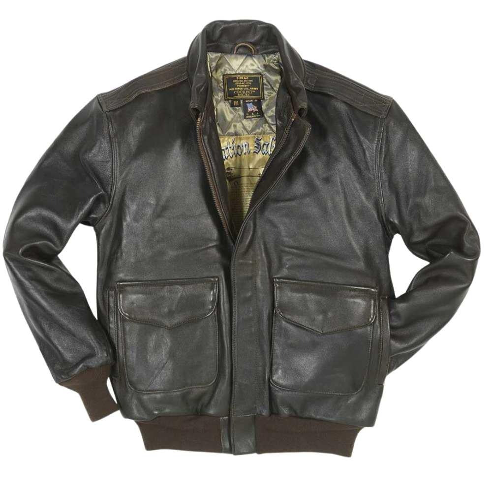 Men's Antique Leather Lambskin Flight Jacket | Legendary USA