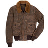 Front view of the Cockpit USA men's Avenger vintage G-1 leather flight jacket, made in USA