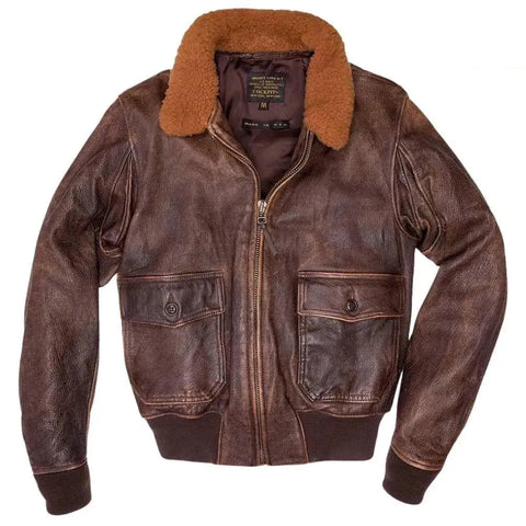 Men's Vintage Flight Jacket | Distressed Vintage Leather Jacket