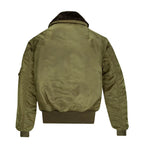 Cockpit USA Men's B-15 bomber jacket in sage green, back view