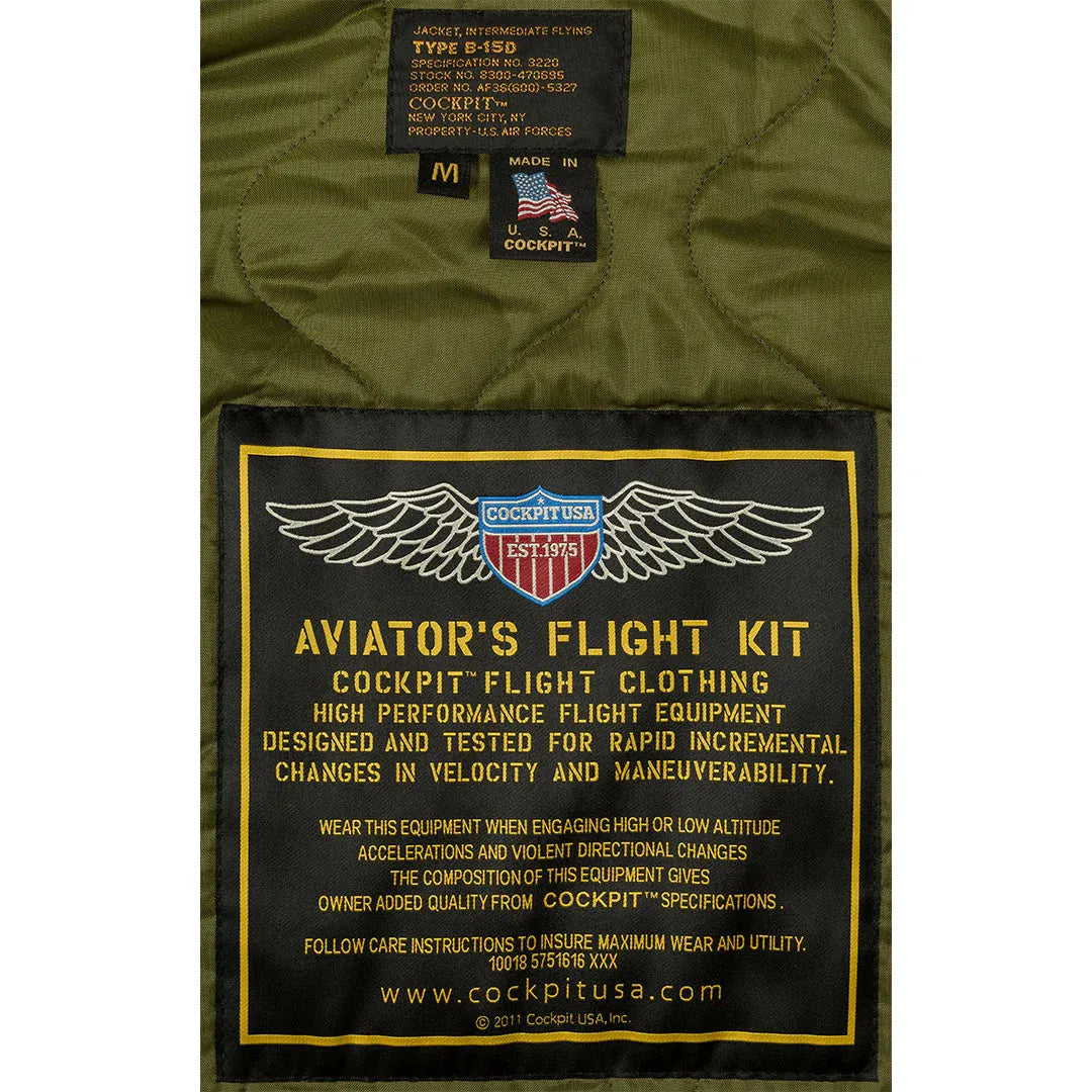 The Aviator's Flight Kit interior label