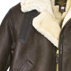 Close-up of tags and Aviator’s Flight Kit pocket inside the Cockpit USA B-3 Jacket