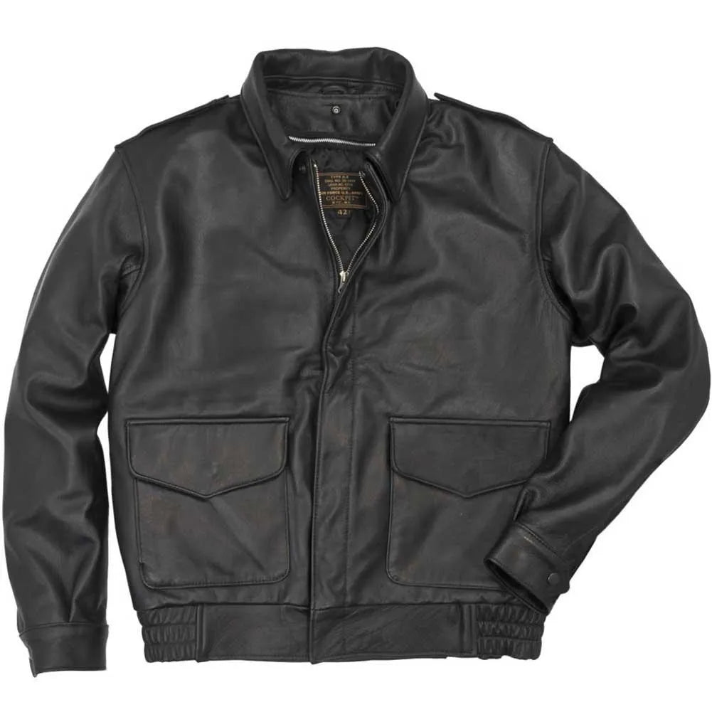 Cockpit USA Men’s Flight Crew Leather Flight Jacket | Made in USA