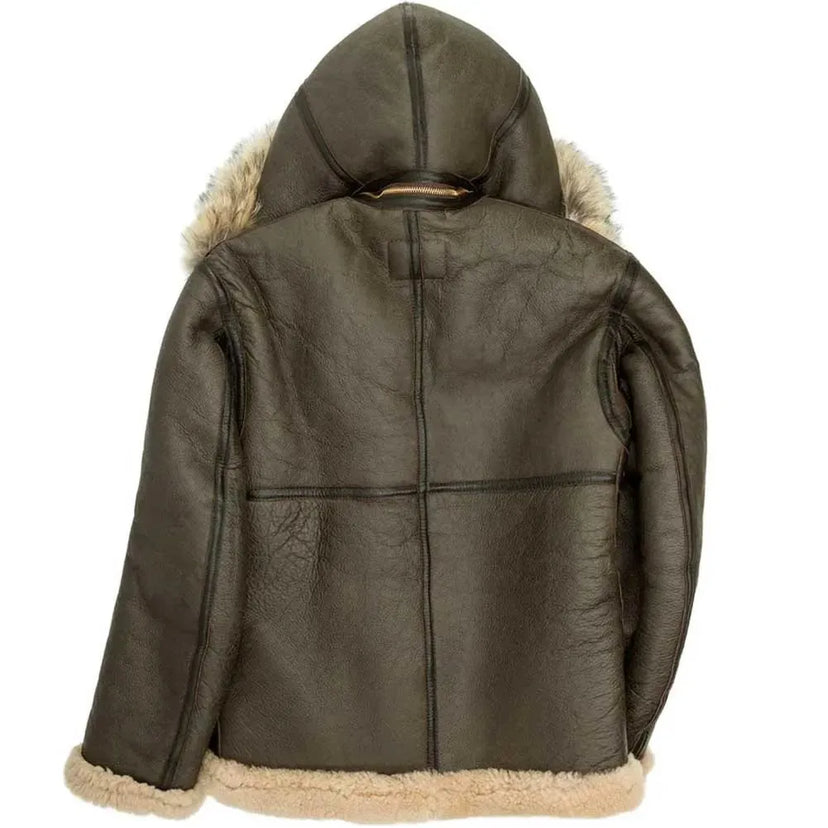 Back view of Cockpit USA Men's Dunkirk RAF Sheepskin Bomber Jacket, premium product detail