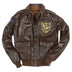 Front view of Cockpit USA Men's Flying Tigers Horsehide A-2 Flight Jacket with embroidered chest patch