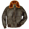 Front view of Cockpit USA Men's G-1 Antique Lambskin Leather Flight Jacket, made in USA