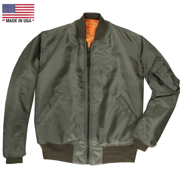 ジャケット・アウター MA-1 Made in USA Men's MA-1 Nylon Satin Flight Jacket – Cockpit USA – Legendary USA