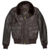 Front view of Cockpit USA Men's Mil Spec USN G-1 leather flight jacket made in USA