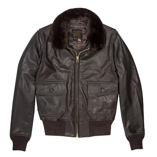 Cockpit USA Men’s USN G-1 Mil-Spec Goatskin Leather Flight Jacket | Made in USA