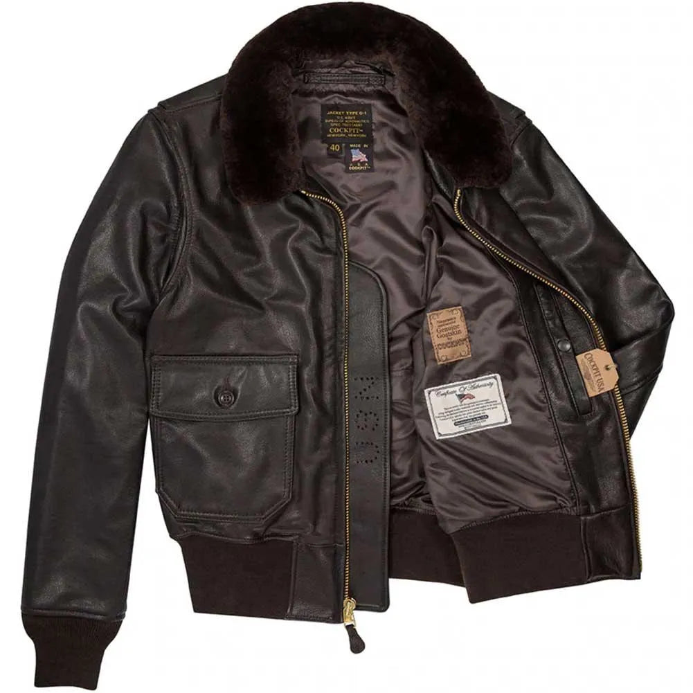 USN G1 Leather Flight Jacket | Men's Goatskin Leather Jacket USN G1 Leather Flight Jacket | Men's Goatskin Leather Jacket